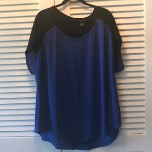 Lane Bryant Blue/Black Color Block Shirt 18/20